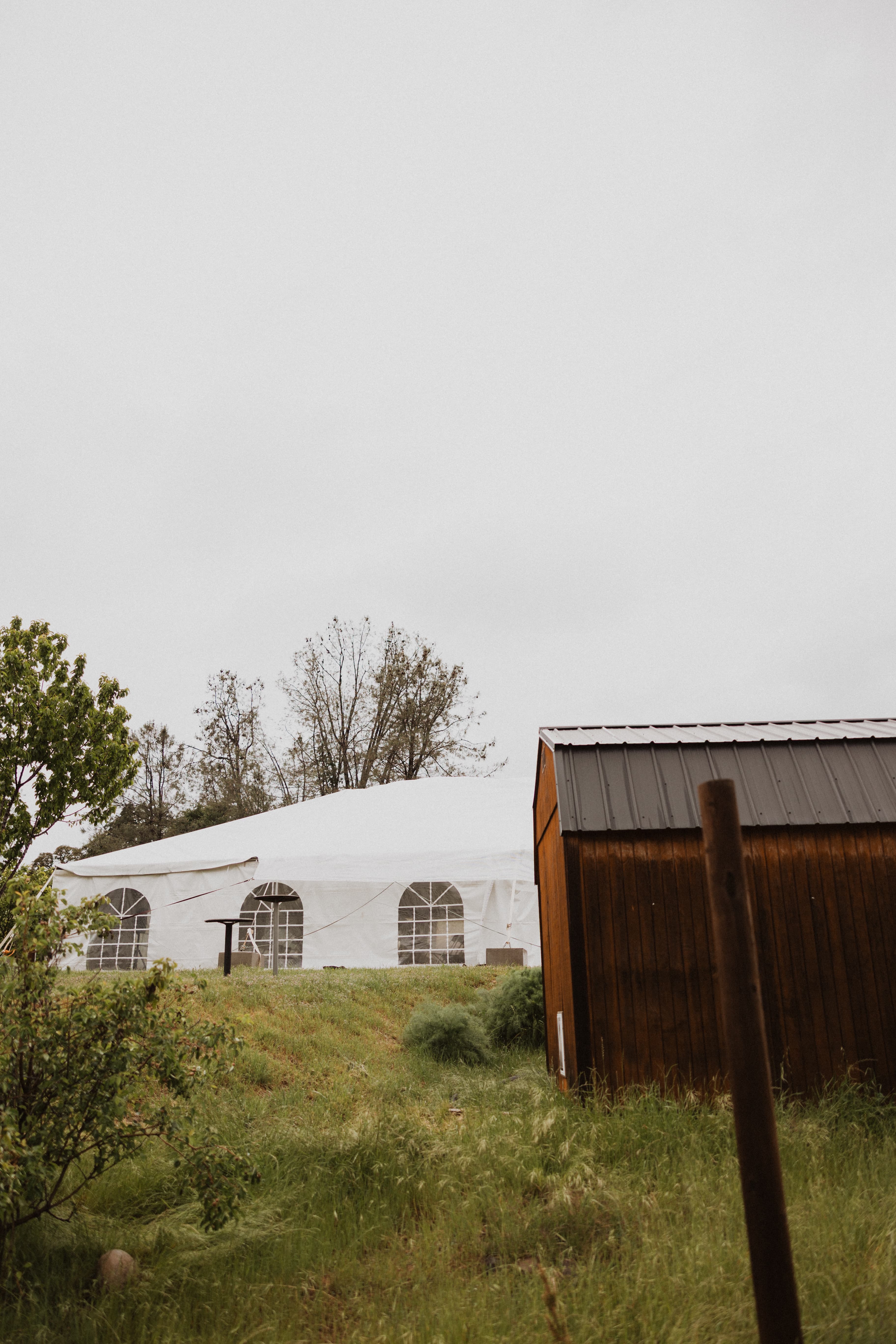 Event tent and barn at Wild Loon Winery